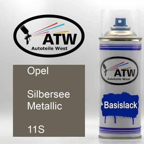 Opel, Silbersee Metallic, 11S: 400ml Sprühdose, von ATW Autoteile West.